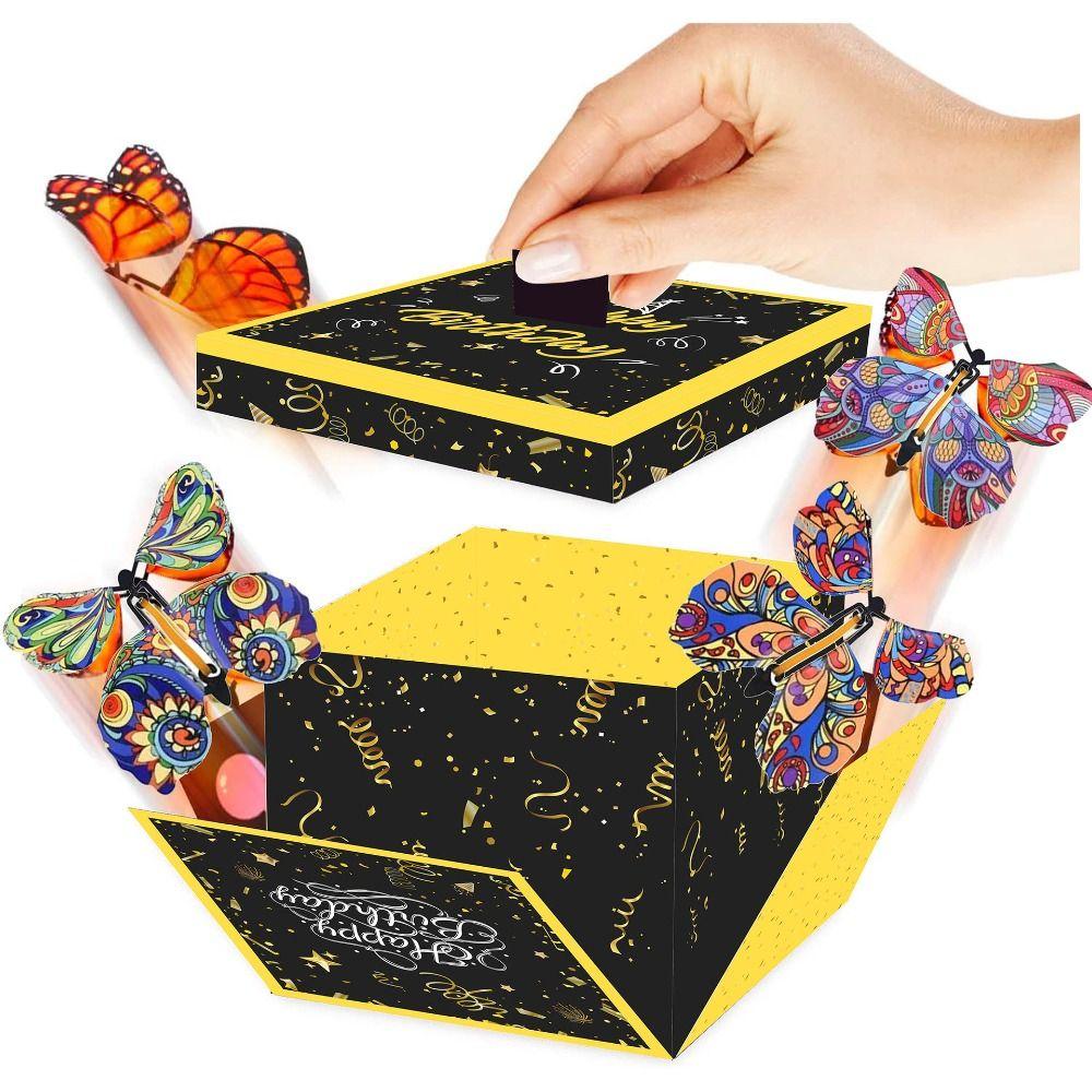 Happy Birthday Surprise Flying Butterfly Box Party Decorations DIY Folding Paper Box Mother's Day