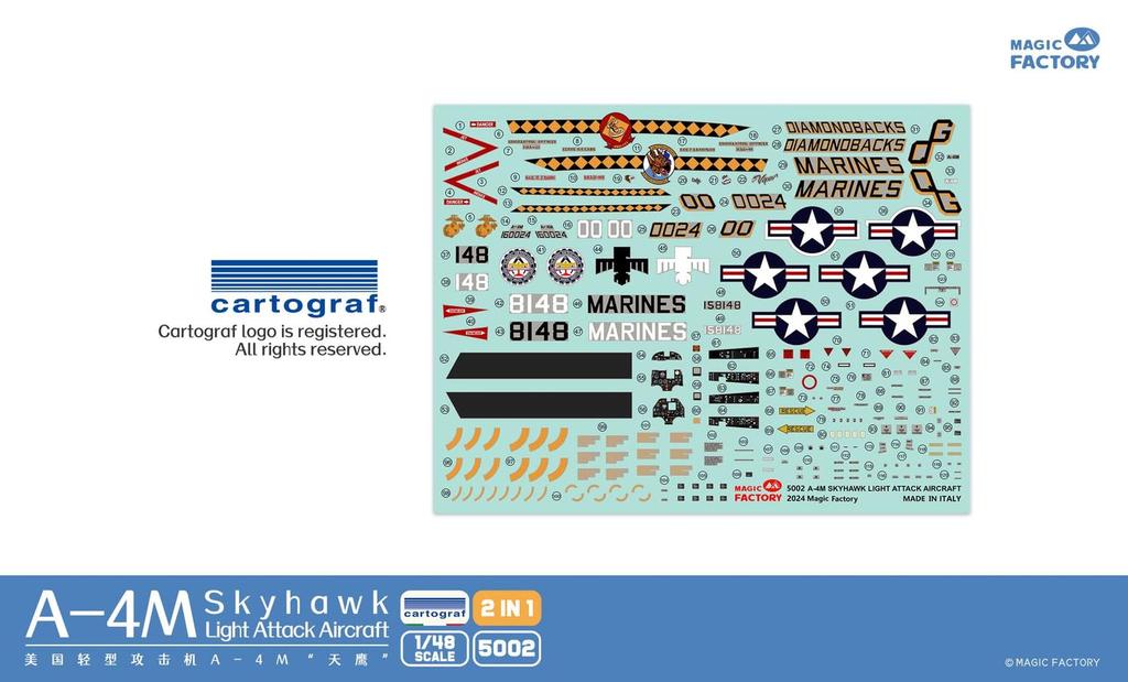 Magic Factory American Skyhawk Light Attack Aircraft Plastic Model MGF5002 1/48 A-4M