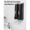1шт. Двойной ручной дозатор мыла, настенный, без перфорации, для ванной комнаты отеля, дозатор шампуня, геля для душа, кухонный ручной дозатор San