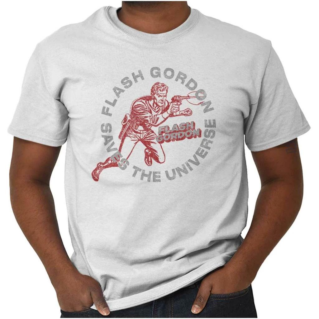 Flash Gordon Superhero Vintage Comic Book Womens or Mens Crewneck T Shirt Tee