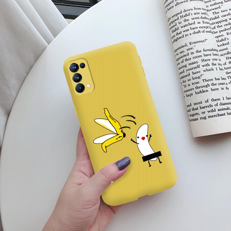 For Oppo Reno5 Pro Case Cute Cat Cactus Painted Soft Silicone Back Cover For Oppo Reno 4 5 Reno4 Reno5 Pro 5G Phone Cases Bumper