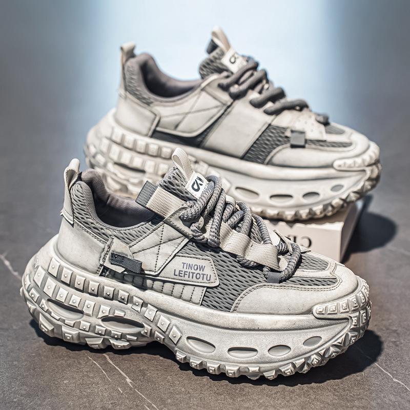Зимние высокие кроссовки премиум-класса для бега с кожаной поверхностью, водонепроницаемые и нескользящие, спортивно-повседневные, увеличивающие рост, папины кроссовки