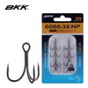 BKK 6066-3X-NP Freshwater Saltwater Fishing Treble Hooks Corrosion Resistant for Large Fish Lure Fishing Tackle