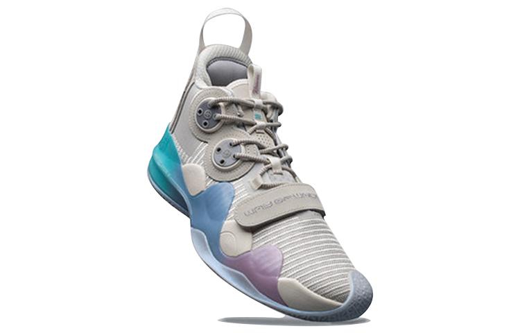 Li Ning WOW 8 Way Of Wade 8 Износостойкие Дышащие Высокие Баскетбольные Кроссовки Мужские Сахарная Вата ABAP113-9