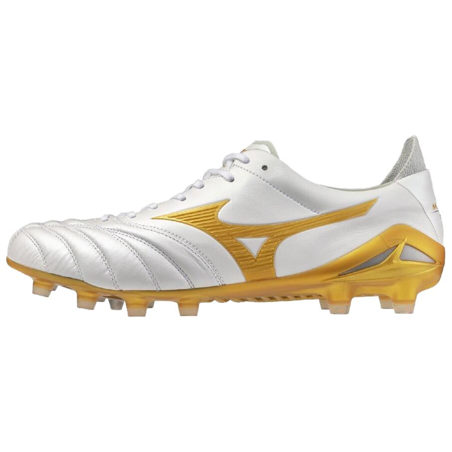 Mizuno Morelia Neo 4 Поддержка Легкие Футбольные Бутсы Унисекс Белый Золотой P1GA263050