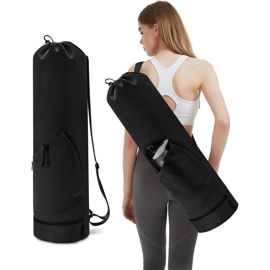 Yoga Mat Bag with Wet Pocket, Large Capacity Sports Carrier with Adjustable Shoulder Strap, Durable Water-Resistant Yoga Bag for Women and Men