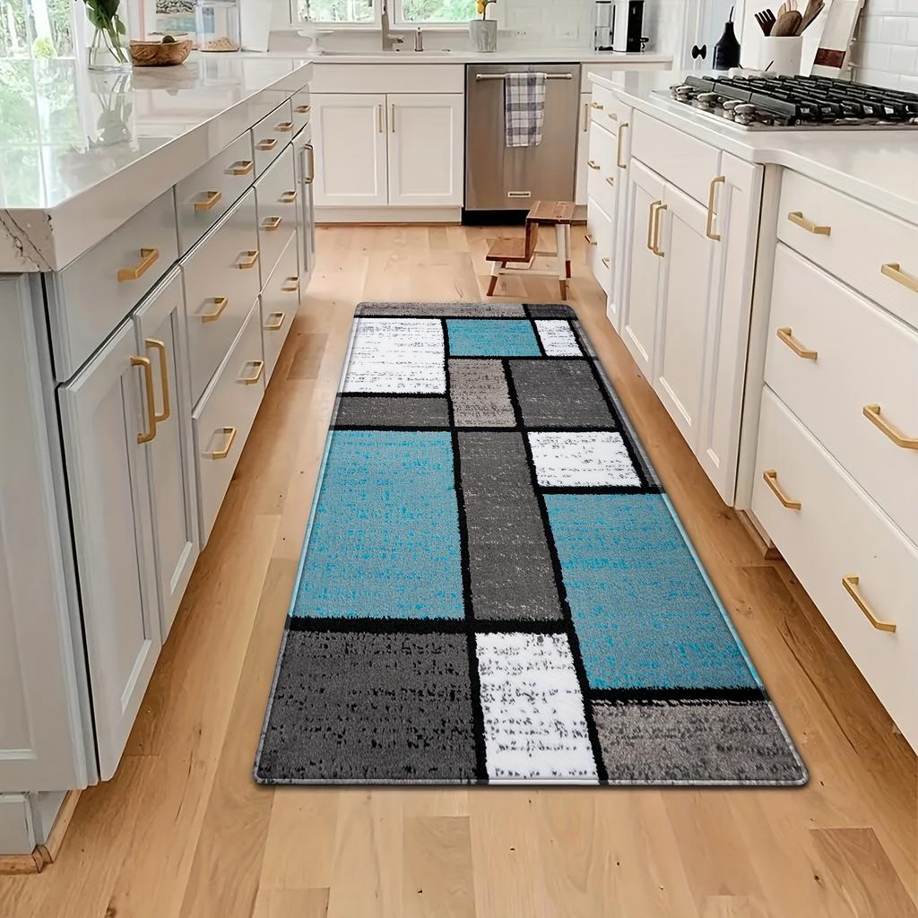 Geometry Kitchen Mat Soft Thickened Kitchen Floor Mat Waterproof Non-slip Oil-proof Floor Mat Runner Rug