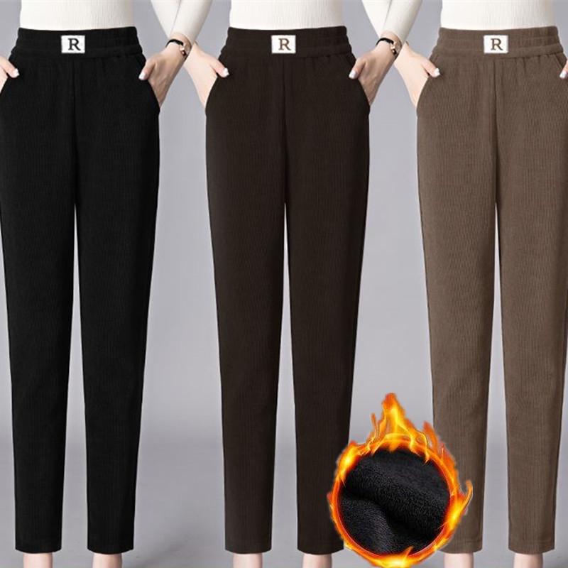 Corduroy & Velvet Thickened Harem Pants - Large Size, Autumn/Winter Casual Women’s Trousers, 2025 European Style