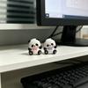 3 Pcs Mini Panda Figurines, Cute Resin Panda Fairy Garden Accessories, Cartoon Tiny Animals Cake Topper for DIY Craft, Aquarium, Car