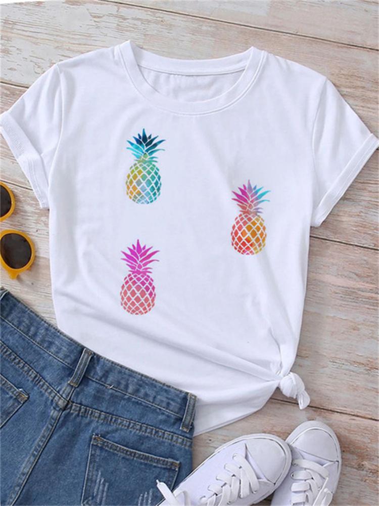 Maycaur Новая летняя забавная женская футболка с принтом арбуза и фруктов Harajuku Белые футболки с рисунком повседневные женские топы женская одежда