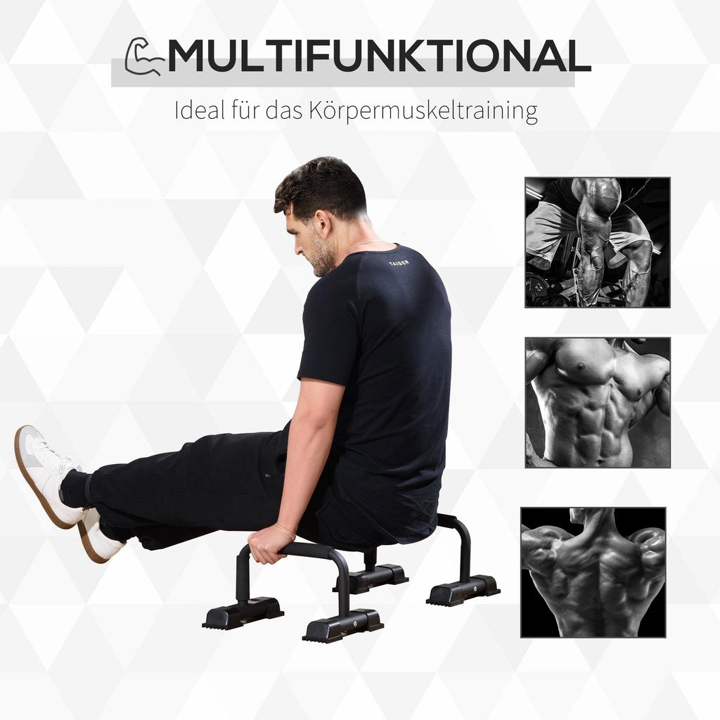 Dip Bars 2-Piece Set Dip Station up to 120 kg Load Capacity Dip Bar Fitness Equipment for Home Parallettes Calisthenics Equipment for Strength