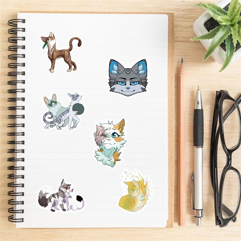 10/25/52pcs Warriors Cats Furry Graffiti Stickers for DIY Luggage Laptop Skateboard Motorcycle Bicycle Stickers