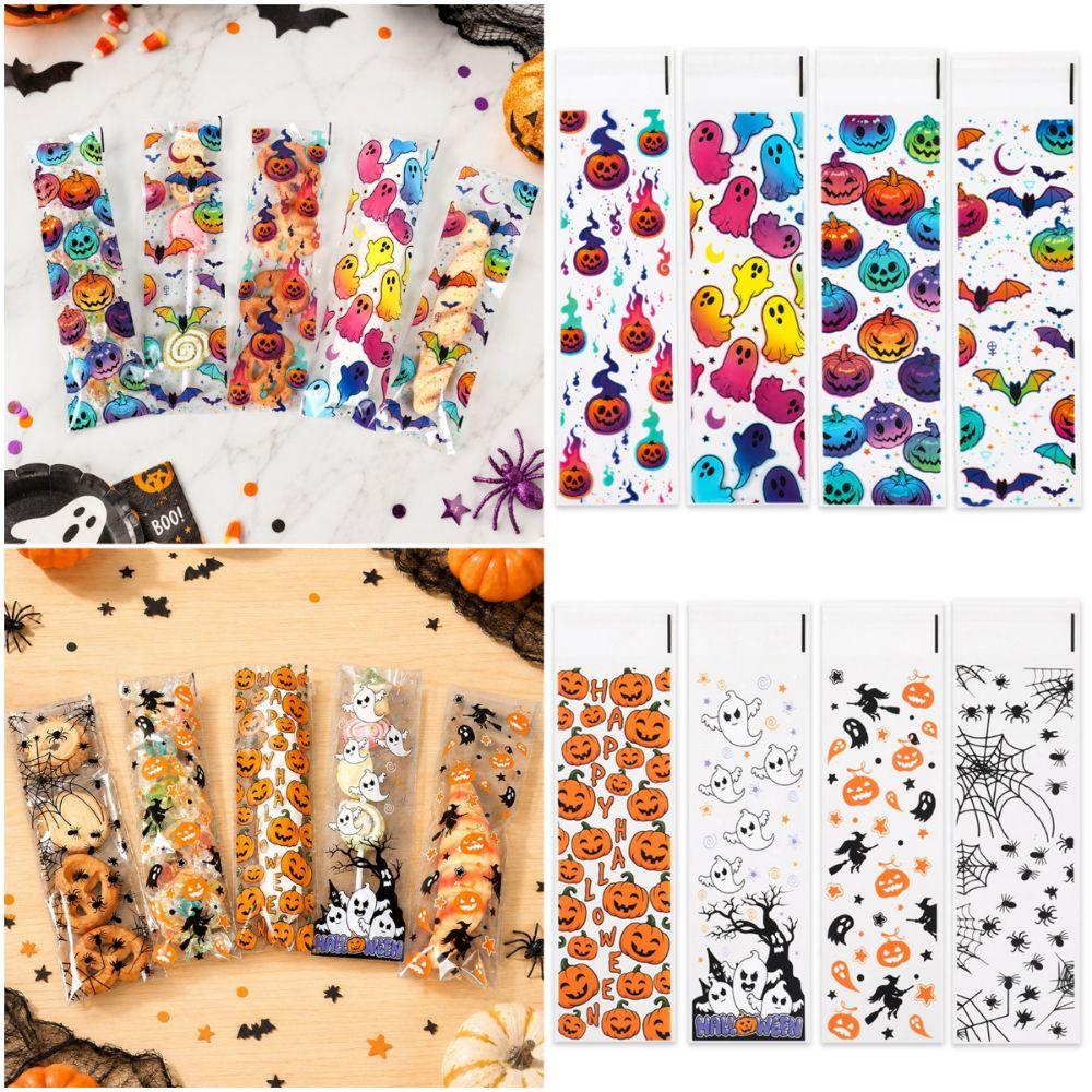 50/100PCS Multicolor Halloween Candy Bag Mixed Printed Wrapping Bag Party Supplies