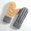 Thermal Knit Gloves for Winter Double-Layer Fleece Lined Windproof Mittens