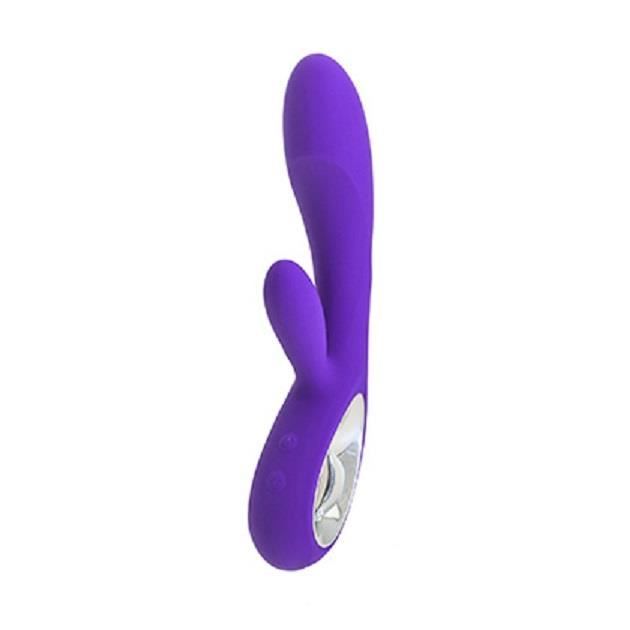 Vibromasseur - CONDOMSCO - Lapin Double Stimulation - Silicone Violet - Manche ABS - Pour Adultes