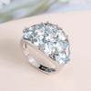 Bolaijewelry Кольцо из стерлингового серебра 925 пробы с натуральным небесно-голубым топазом, изысканные ювелирные изделия, женский подарок на годовщину