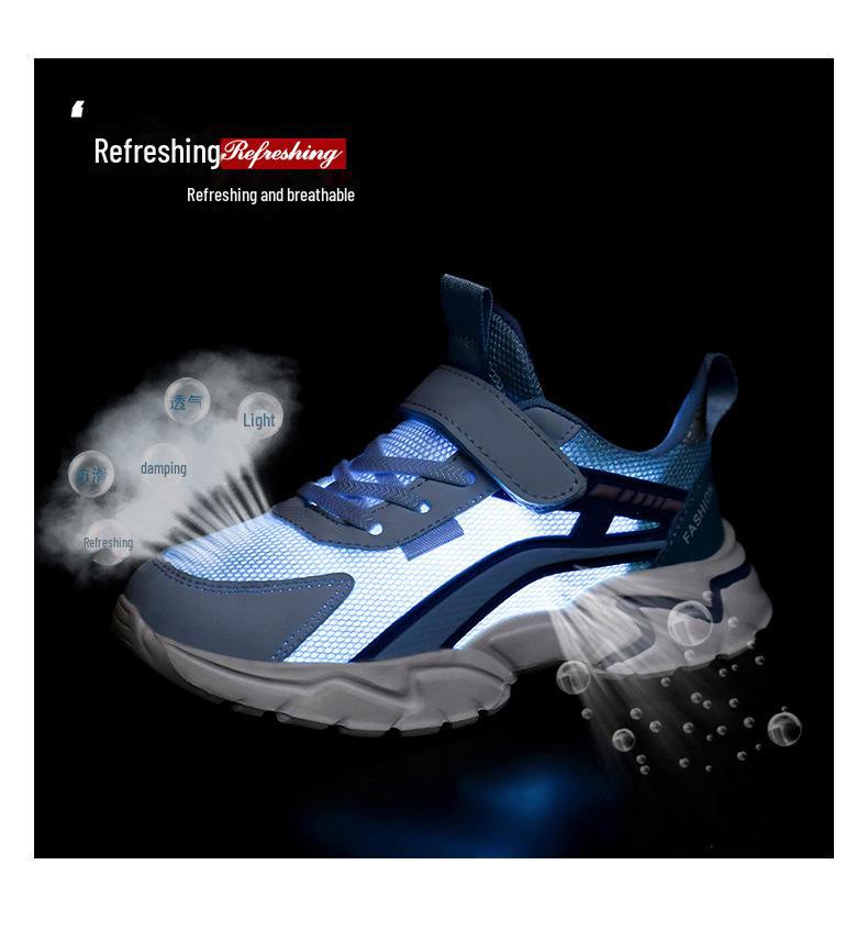 Кроссовки детские из дышащей сетки весна/осень 2024 г.: Спортивная обувь для девочек и мальчиков с полым дизайном для детей среднего и большого роста.