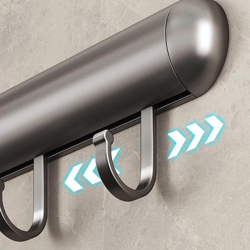 Кухонные крючки Неперфорированные подвесные штанги Кухонные полки для хранения Лопатки Ложки Подвесные полки Алюминиевые крючки Настенное хранение YLE516