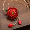Genuine Leather Blooming Sunflowers Charms Simulation Peony Flower Pendent Exquisite Floral Decor Bag Charm Accessories