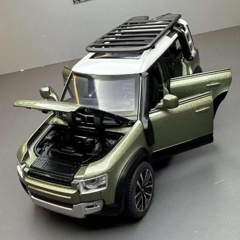 1/32 Range Rover Defender SUV Alloy Car Model Diecast Metal Toy Simulation Off-road Vehicles Model Sound and Light Toys Car Gift