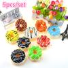 5pcs Simulation Round Donut Slow Rising Cell Phone Bread Pendent