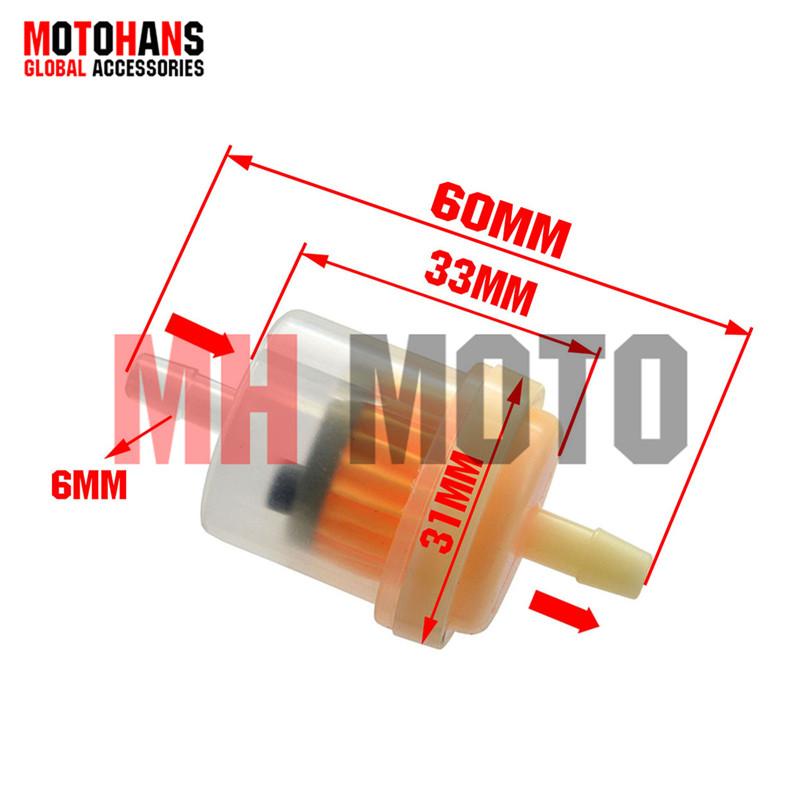 2PCS 6MM FUEL FILTER GAS FUEL OIL FILTER MOPED SCOOTER MOTORCYCLE DIRT BIKE UNIVERSAL ATV Fuel Filters5