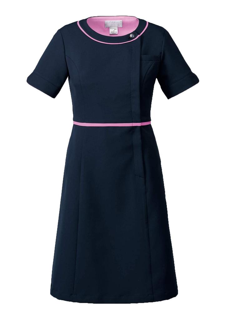 Scrub One Piece Medical White Coat Sweat Absorbent Quick Drying Nursing Care Nurse Hospital Wa9 3019SC Dark Navy SS To Japanese Size [Fork] Women's