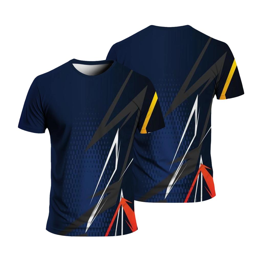 Summer Fashion Sport Quick Dry Men Loose Comfortable Daily Casual Round Neck Short-sleeved T-shirt Can Add Diy Logo Tops