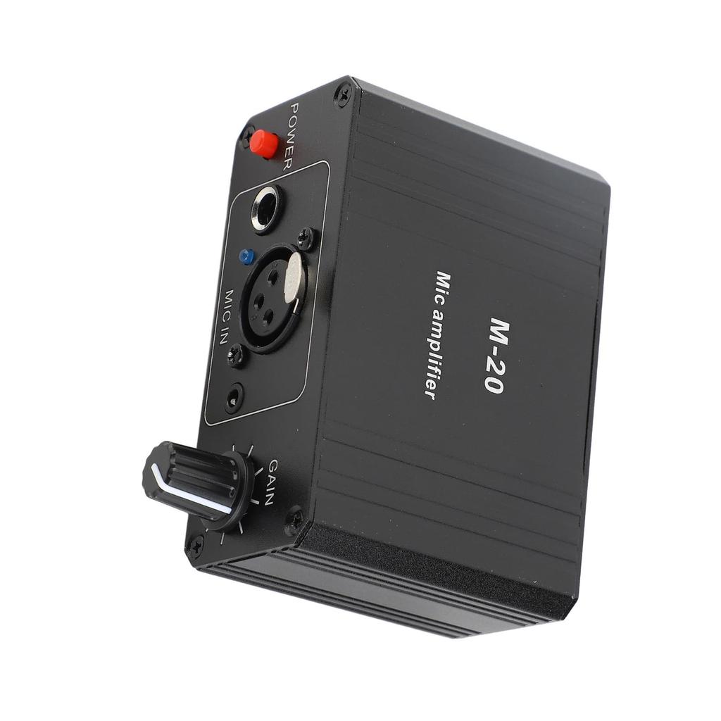 Microphone High Gain Microphone Booster Preamp with 48V Phantom Power for Dynamic and Condenser XLR Output Microphone Preamp for Low Noise Preamp,