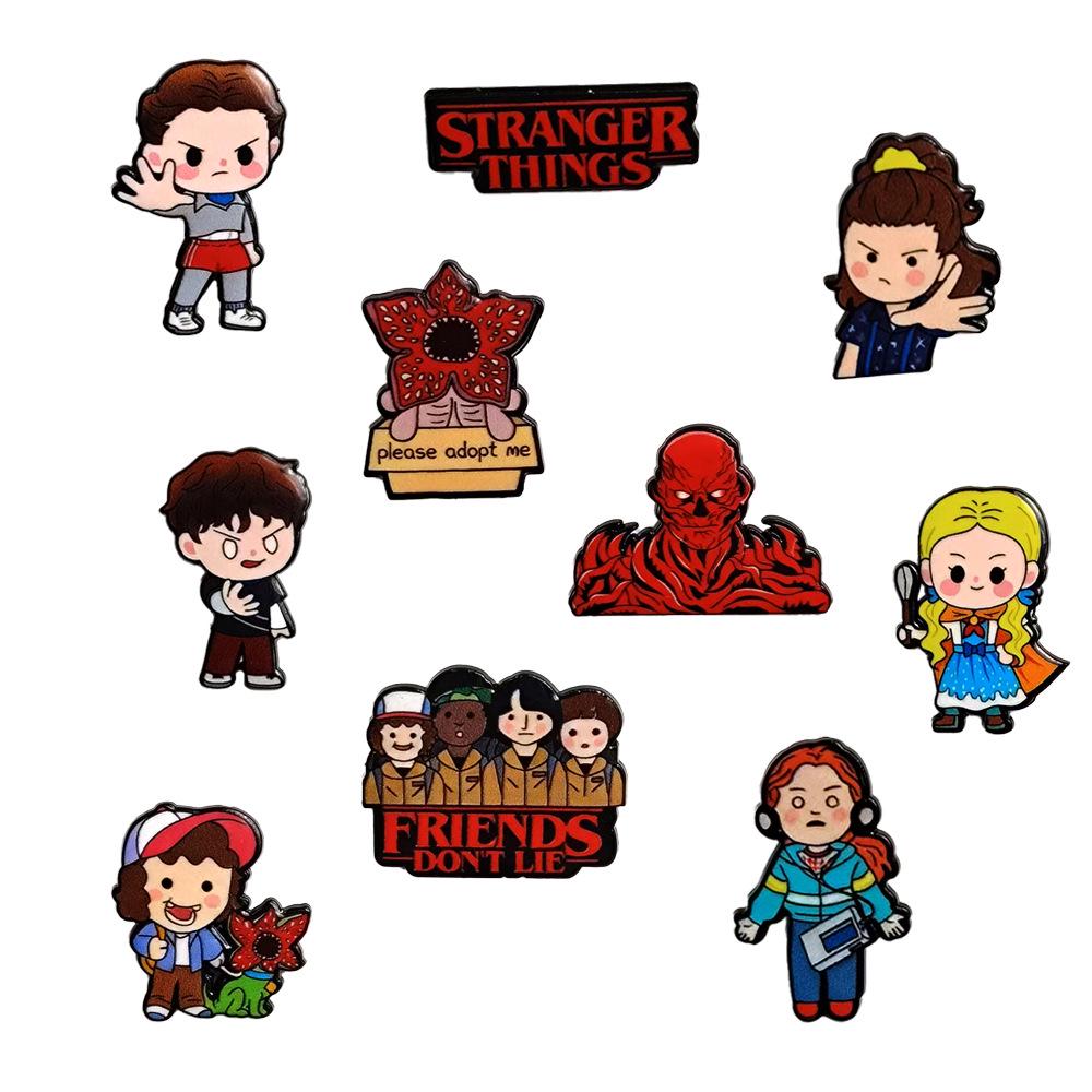Набор значков Stranger Things Аниме: Броши Векны, Одиннадцати и Уилла для украшения книг