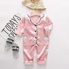 Autumn Baby Kids Girls Boys Long Sleeve Cartoon Rabbit Blouse+Pants Pajamas Sleepwear Set
