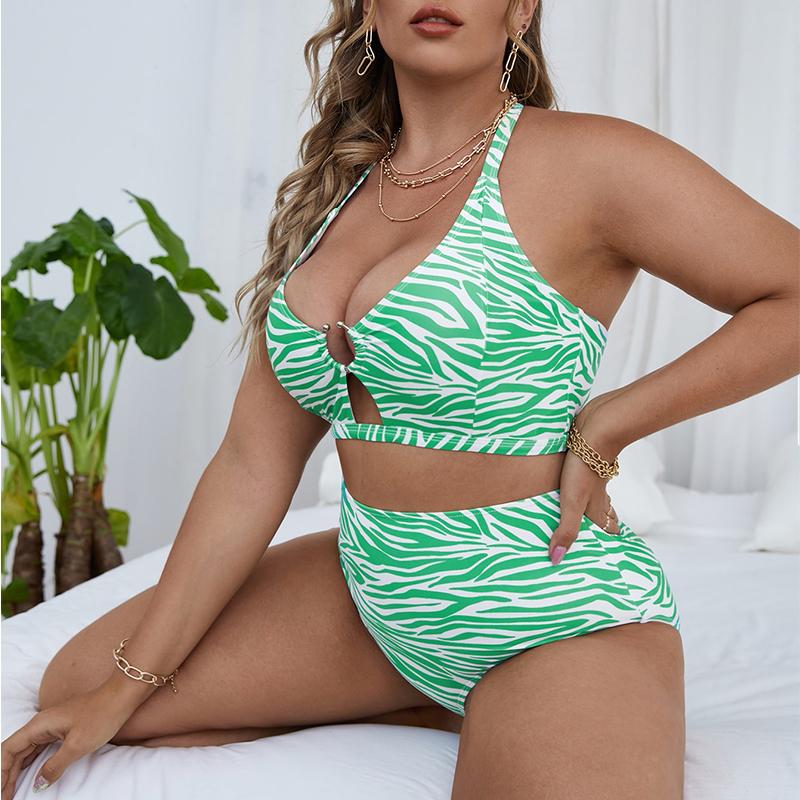 2024 бикини с высокой талией и пуш-ап, женский купальник больших размеров с кольцом, женский купальник, пляжная одежда, летний купальный костюм 4XL