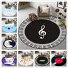 Carpet Door Mat Anti-Slip Chair Mat Children Living Room Carpet Round Carpet Music Cartoon Playroom Bedroom Baby Play Floor