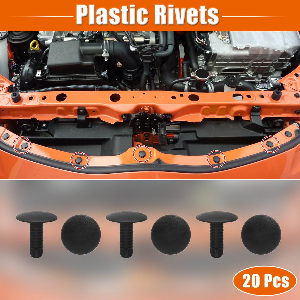 uxcell Пластиковые заклепки 0,2 дюйма (5 мм) Отверстие для автомобилей, крыло, бампер, пластиковая заклепка,