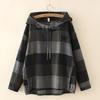 Womens Fashion Striped Oversized Hooded T-shirts Casual Holes Design Cotton Tops Classic Loose Clothes