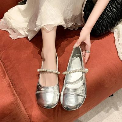 Модная летняя обувь, женские оксфорды, женская обувь, жемчужное украшение, мелкий носок, повседневные кроссовки 2024, удобные, ле