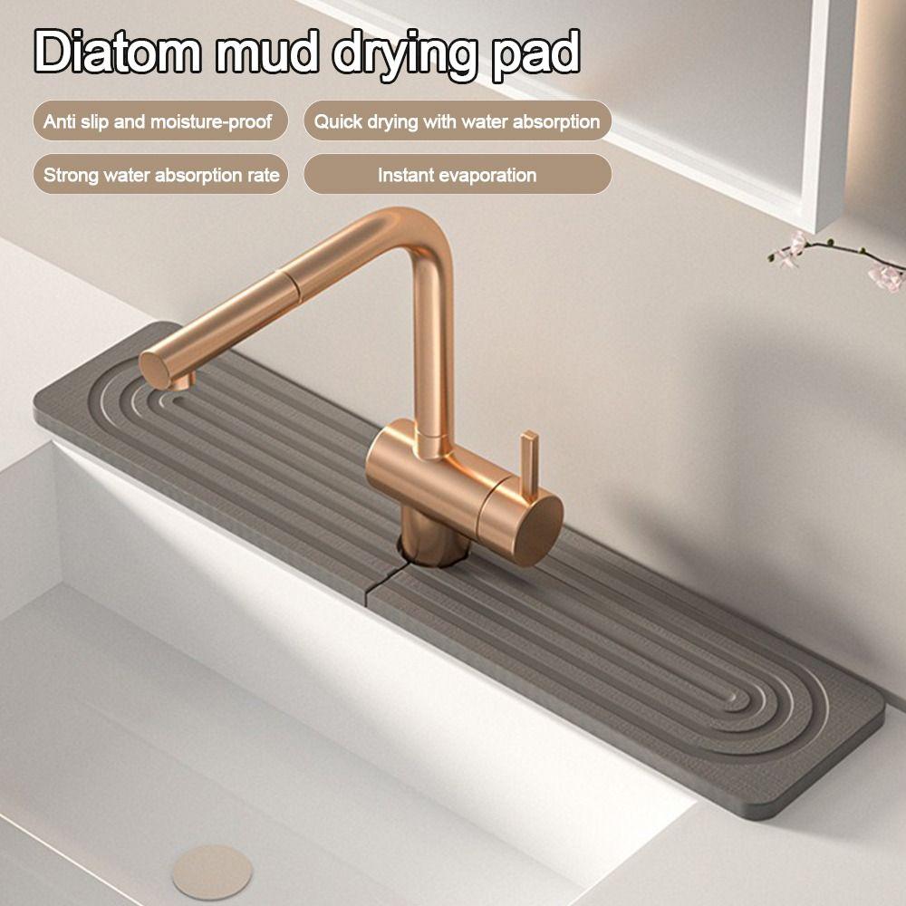 2pcs/set Diatomite Non-Slip Absorbent Pad Non-Slip Sink Splash Mats Kitchen Bathroom Supplies