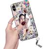Зеркало для макияжа с цветами из стразов для чехла мобильного телефона Apple 16promax iPhone17 бахрома кулон 15 защитный чехол