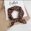 Retro Green Floral Small Silk Scarf - Korean Style Women's Versatile Autumn/Spring Accessory, Thin Square for Neck or Headband