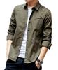 Shirt Long Cotton Adult L Khaki [Arcade] Jacket, Sleeve, Slim, Casual, Shirt, Spring, Autumn, Winter, Shirt, Men's,