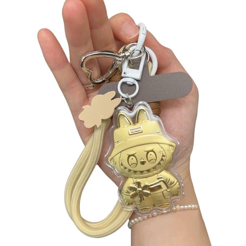 Золотой Мультяшный Милый Брелок, Включая Браслет