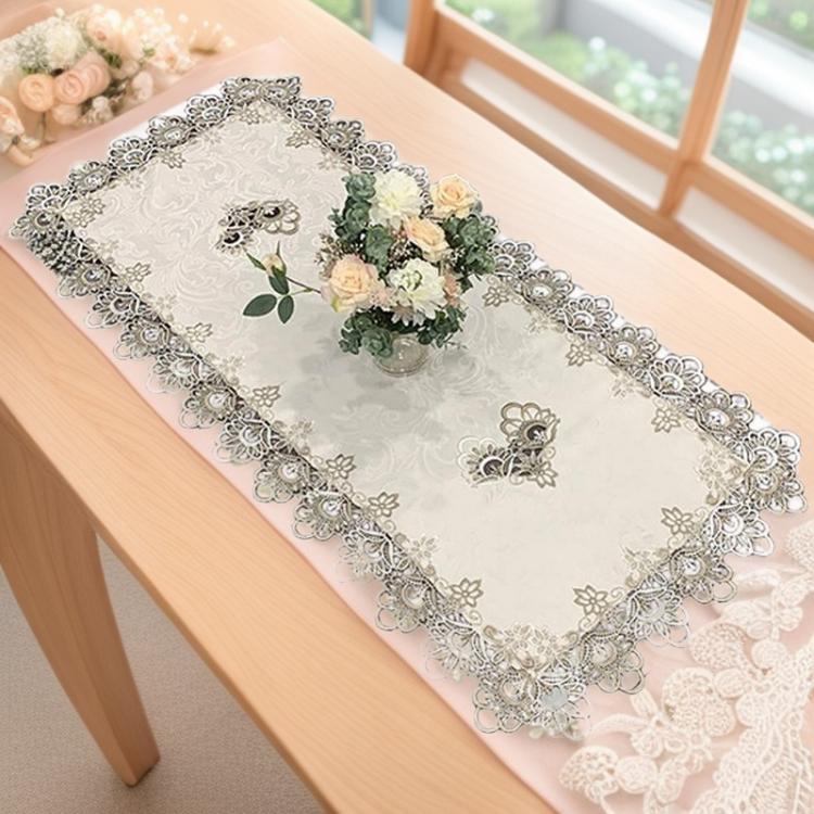 Элегантная кружевная прямоугольная скатерть для дорожки в европейском стиле, пылезащитный чехол для кофейных столиков, письменных столов, сервантов, несколько размеров