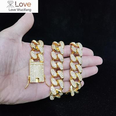 Iced Out Bling Bling Chain ожерелье высокого качества шириной 20 мм Miami Cuban Chain Hiphop ожерелья модные очаровательные ювелирные изделия
