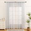 Modern Simple Small Rose Through Rod Window Screen French Polyester Fiber Transparent Curtain Is Suitable For Living Room Bedroom Bay Window