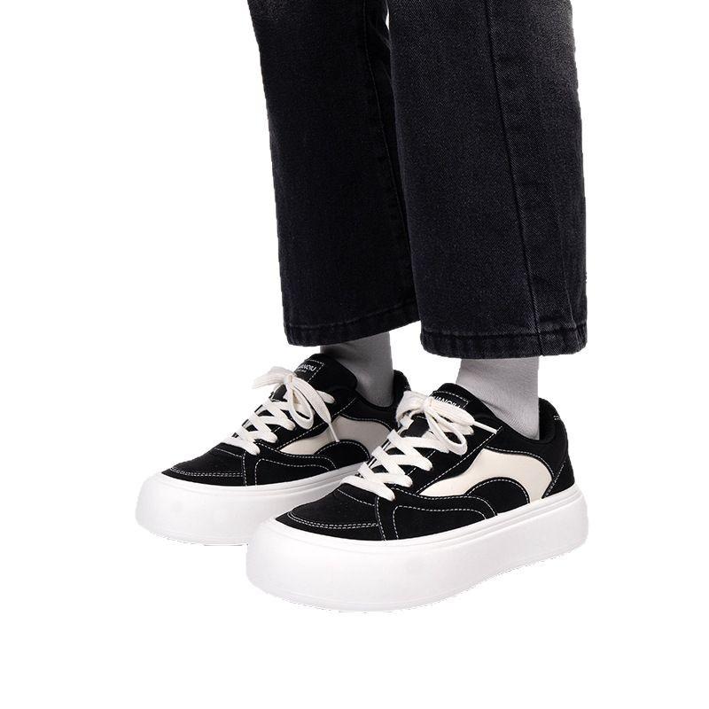 Global Platform Casual Board Shoes Men's ZHQ68221N Spring Explosion Increase Men's Shoes Low-top Black Casual Shoes