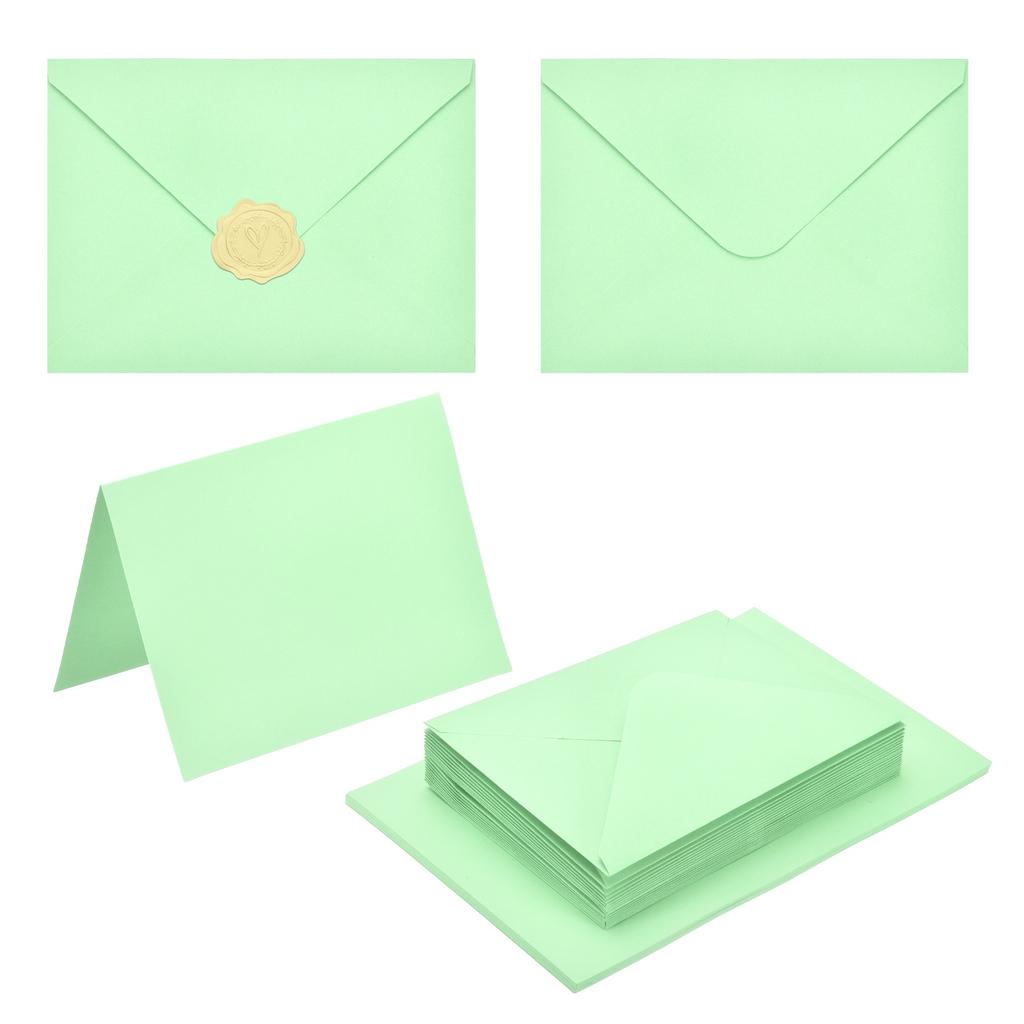 20Sets 4x6 Blank Cards and Envelopes V Flap A6 Envelopes with Cardstock & Gold Stickers for Greeting Cards Wedding Invitations