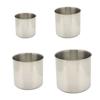 4 шт. Походные кружки из нержавеющей стали со складной ручкой, вкладываемые друг в друга, для кемпинга на открытом воздухе, чашка для костра для пеших походов и туризма