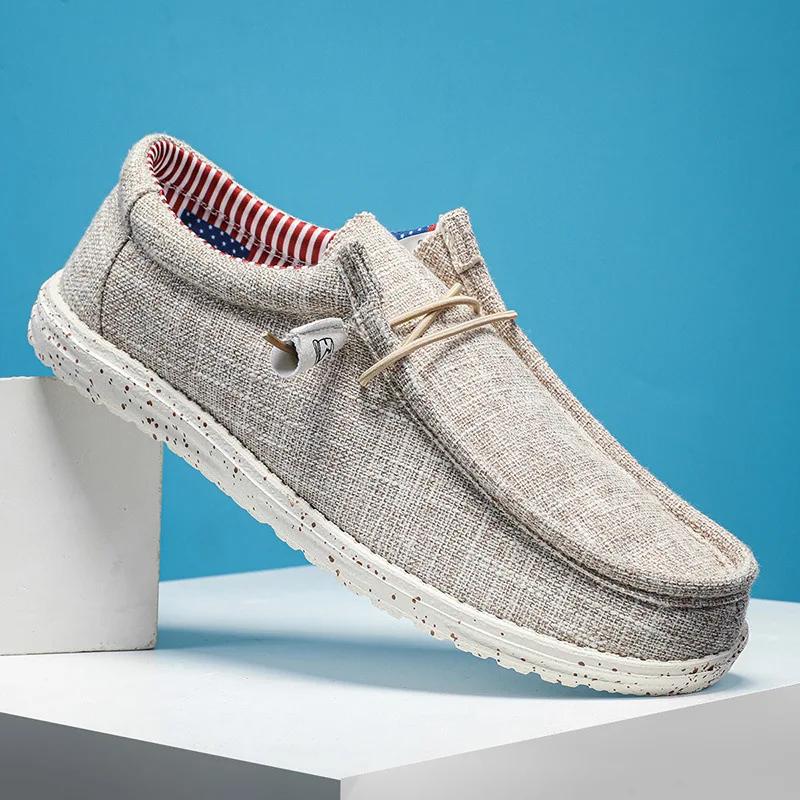 Мужские большие легкие туфли Lefu 2024, новая корейская версия, повседневные дышащие туфли на плоской подошве, удобные ленивые парусиновые туфли для мужчин Zapatos