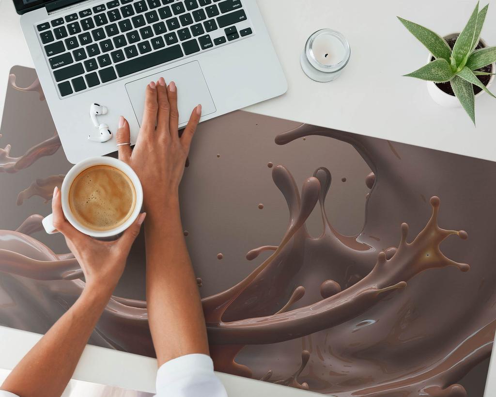 Vinyl Anti-Slip Gaming Desk Mat Chocolate Wave 100x50 cm