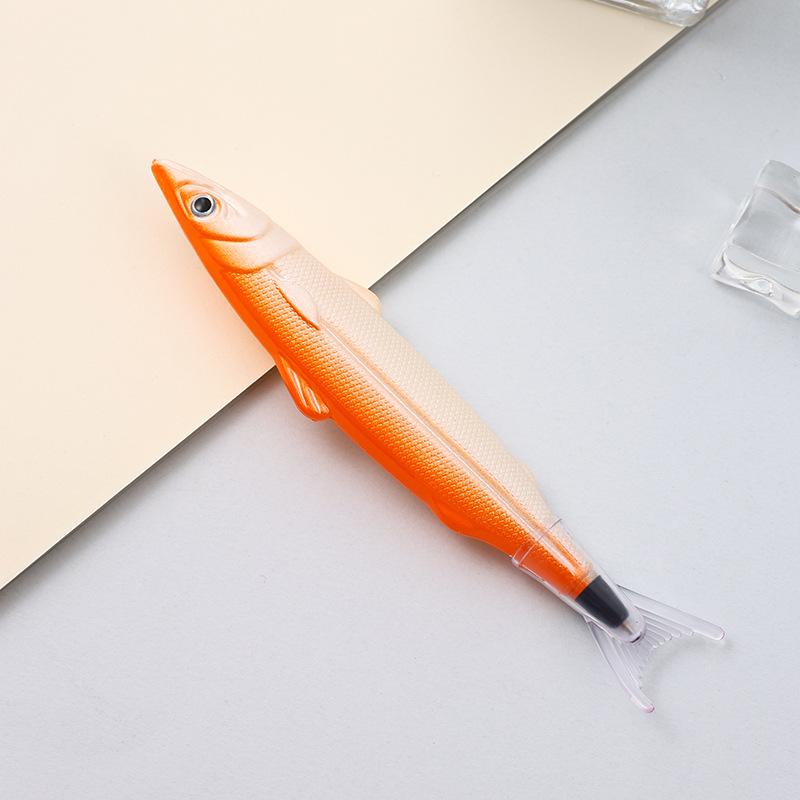 1 шт. Милая шариковая ручка в виде океанской рыбки - Квадратный корпус ручки с нажимным колпачком - Креативная ручка-симуляция соленой рыбы